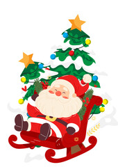 santa claus and christmas tree