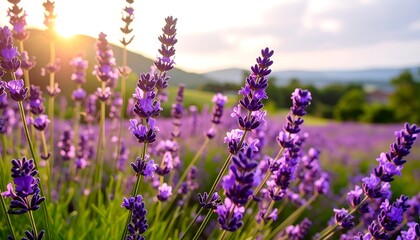Obraz premium Lavender field at sunset (11)