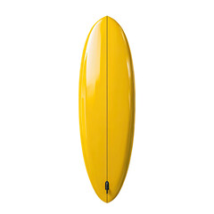 Yellow surfboard, top view,  smooth finish