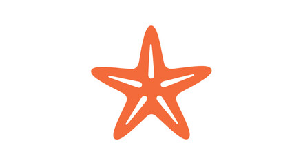 Obraz premium Simple orange sea star symbol on white background, perfect for summer designs and coastal themed creative projects