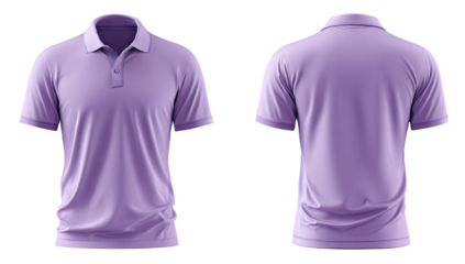 Front and back view of a light purple polo shirt (1)