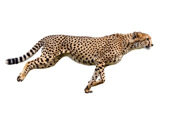 Fototapeta premium Cheetah Running in Motion on White Background