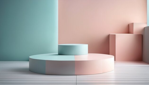 Elevated Minimalist Pastel Display Podium
