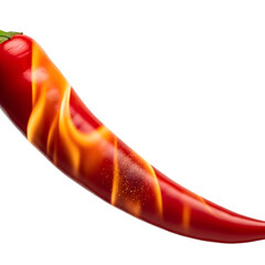 Hot Chili Pepper Ignited with Flames and Smoky Haze