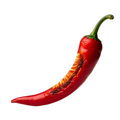 Fiery Red Chili Pepper with Flames Igniting Spice
