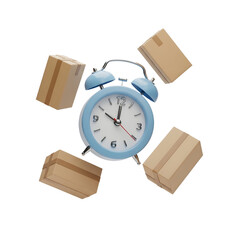 Delivery Time Conceptual Illustration with Clock