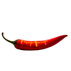 Vibrant Red Chili Pepper Isolated on Black Background