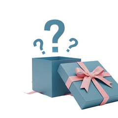 Unopened Gift Box with Question Marks on Black