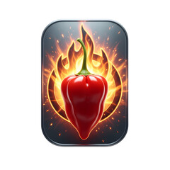 Spicy Hot Pepper with Fire Flames Background