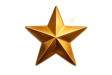 Obraz premium Golden star shining on a transparent background, symbolizing success, achievement, and excellence