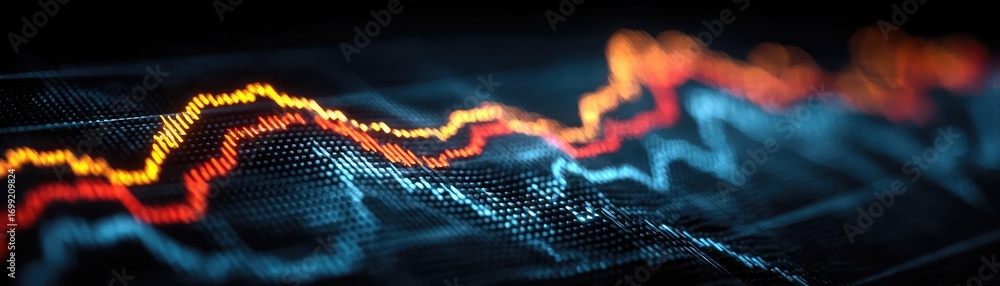 Aufkleber artificial intelligence in strategic pricing applications concept. dynamic financial data graph repr