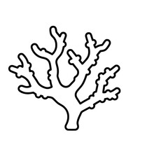 Obraz premium Clean line art coral icon template, perfect for aquatic digital page designs. A simple vector graphic symbol of marine life