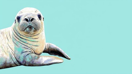 Charming Portrait of a Seal with Unique Expressions in Bright Background