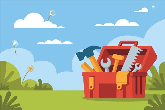 Happy Father's Day background flat vector illustration