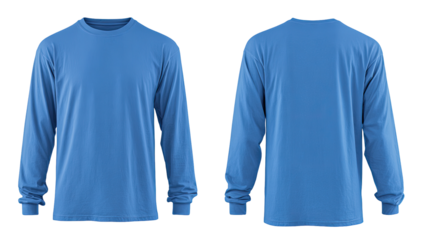 Front and back view of a light blue long-sleeve shirt (1)