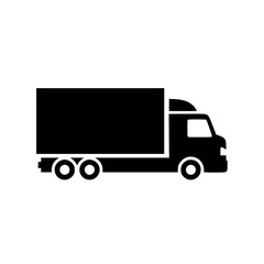 delivery truck silhouette representing logistics, shipping, transportation, and cargo distribution