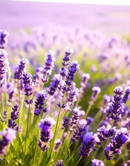 Obraz premium Lavender field in sunlight
