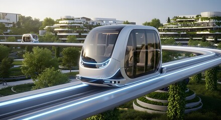 Futuristic Sustainable City with Automated Public Transport