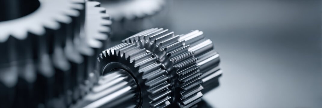 Close-up of Interlocking Metal Gears in a Machinery Setup Showcasing Their Intricate Design and Functionality for Industrial Applications