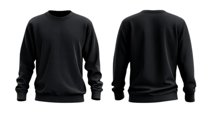 Dark gray sweatshirt mockup, front and back views