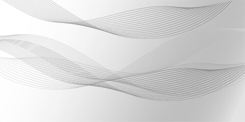 Gray and white abstract background with flowing particles. Digital future technology concept.