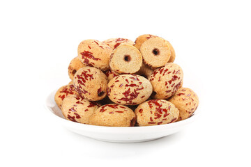 Red Pitted Dried Dates on White Plate for Healthy Cooking and Traditional Soup Recipes