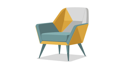 Fototapeta premium Stylish geometric armchair with a unique design for modern interior design