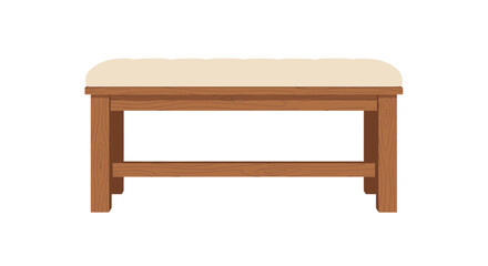 Upholstered wooden stool illustration with minimalist design concept