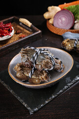 Fresh Yangcheng Lake Hairy Crabs Taihu Delicious Chinese Seafood Closeup Culinary Delicacy Traditional Asian Cuisine