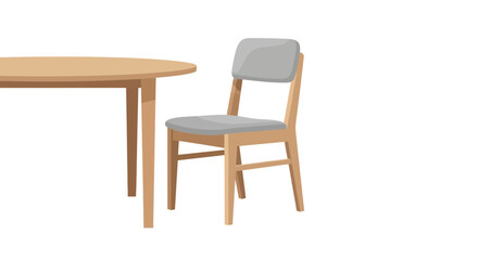 Minimalist round table with chair furniture indoor simple design