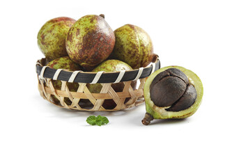 Camellia Oil Seeds in Traditional Basket - Ecological Fruit Production for Rural Villages