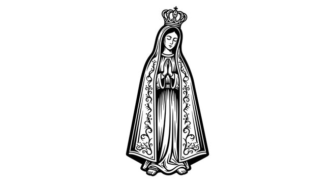 Virgin mary of fatima vector illustration religious catholic faith art