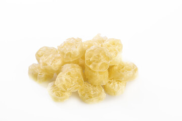 Dried Lotus Root Slices Isolated on White Background - Traditional Asian Food Ingredient