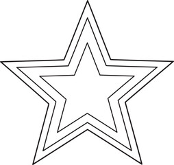 Vector icon of outlined star shape with layered design in black