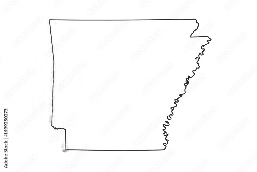Aufkleber showing the outline of arkansas, this simple line drawing is perfect for representing the natural st
