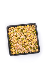 Mixed Black Grain Bean Soybean Legumes in Farmhouse Bowl for Northeast Cuisine Soymilk Production