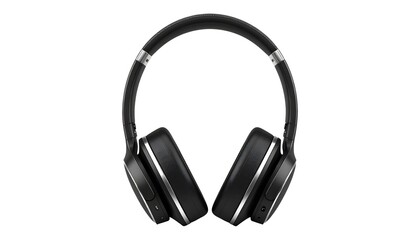 Fototapeta premium Black Wireless Headphones Isolated on White Background
