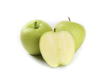 Fresh Green Wanglin Apples from Dalian China Imported Fruit Cross Section