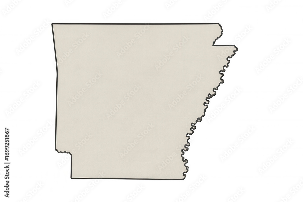 Aufkleber map of arkansas featuring a transparent background, highlighting the state's geographical borders an