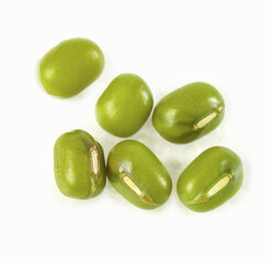 Fresh Organic Mung Beans Isolated on White Background - Nutritious Green Legumes for Healthy Cooking