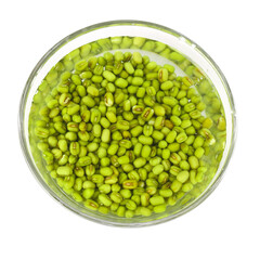 Fresh Green Mung Beans Soaking in Water - Organic Legumes for Healthy Cooking and Sprouting