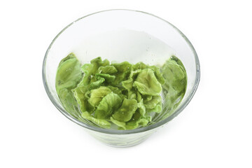 Fresh Green Lettuce Leaves in Glass Bowl - Healthy Vegetable Food Photography