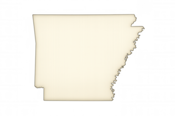 Map of arkansas with transparent background, ideal for projects related to geography, environment, and natural resources