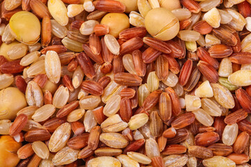 Eight Grain Porridge Mix with Black Beans and Soybeans - Healthy Whole Grain Food Background Texture for Farmers Market Treasure