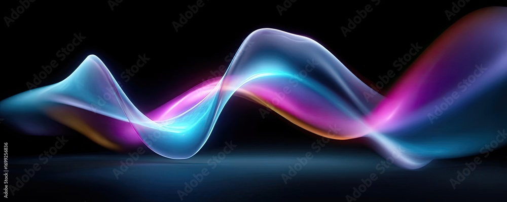 Aufkleber modern neon data waves abstract backdrop concept. colorful abstract waves create dynamic visual effe