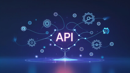 Obraz premium API Automation and Integration Solutions Showcasing Seamless Application Connectivity, Workflow Optimization, Secure Data Exchange, Cloud-Native Development, and Scalable Infrastructure