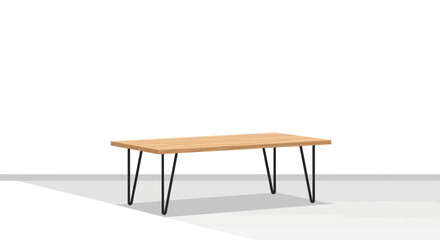 Fototapeta premium Minimalist table with hairpin legs illustration on plain backdrop