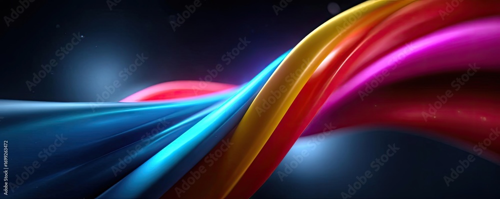 Poster modern neon data waves abstract backdrop concept. colorful abstract wave patterns with smooth gradie