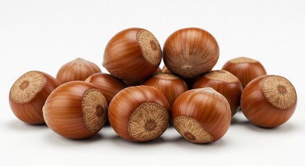 輝くヘーゼルナッツ 自然光で撮影 豊潤な実り. AI Generated