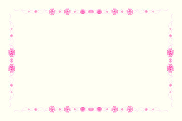 背景素材（白の背景にエレガントな模様のフレーム）